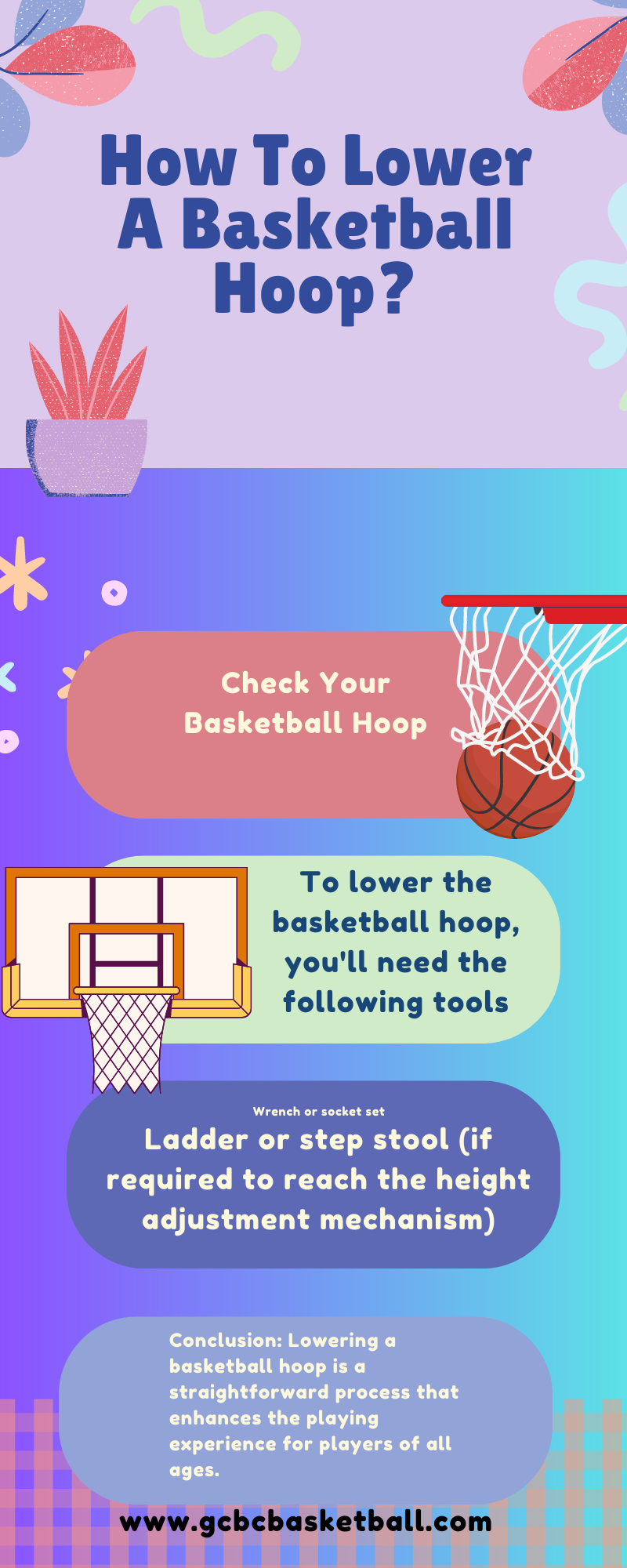 Basketball hoop adjustment