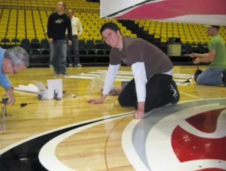 Temporary Logos On Basketball Courts