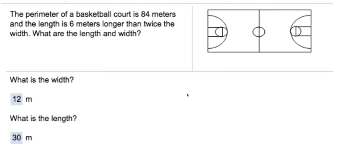 Equation Will Represent Perimeter Of Basketball Court?